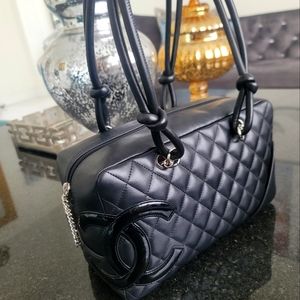 Authentic Chanel Black Cambon Bowler bag